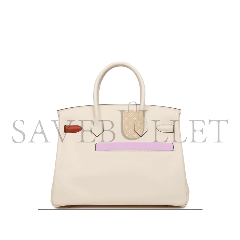 H**mes master birkin 30 colormatic nata hand bag veau swift leather (30*22*16cm)